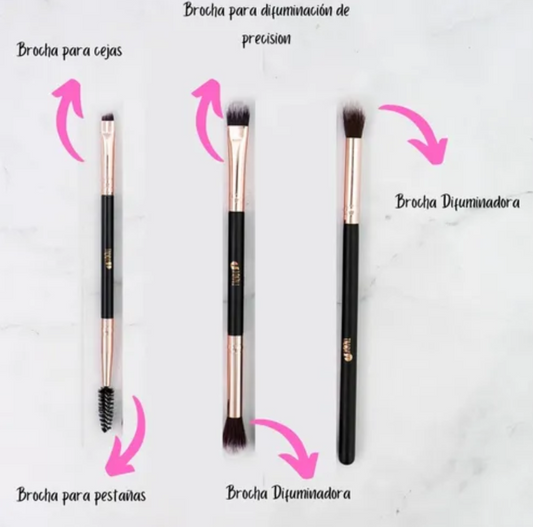 Kit x3 brochas para ojos Trendy