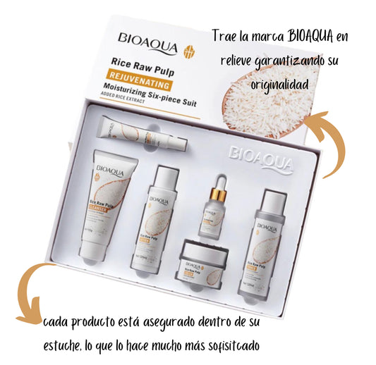 Kit extracto arroz Bioaqua en estuche de Lujo