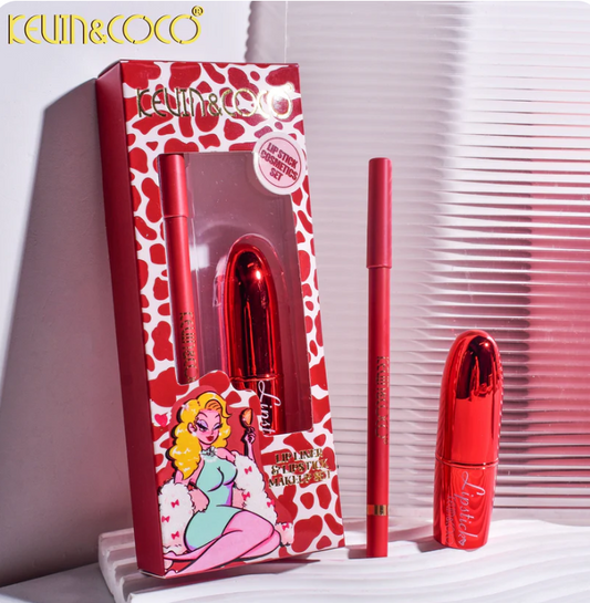 KIT DE LABIAL BARRA Y LAPIZ PARA LABIOS kevin y coco