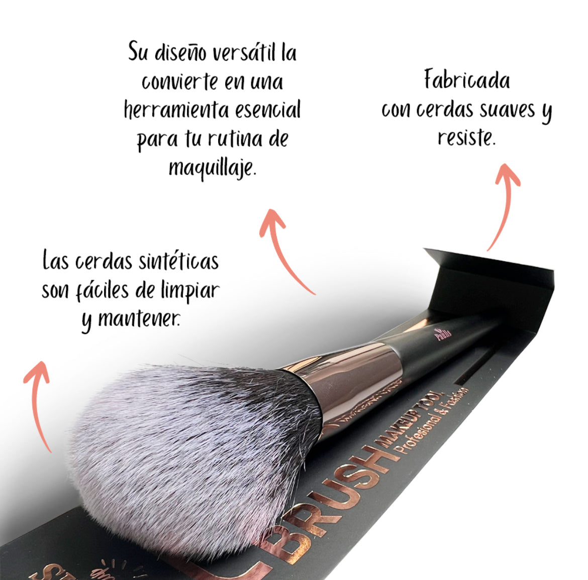 Brocha Polvos Makeup Tupida