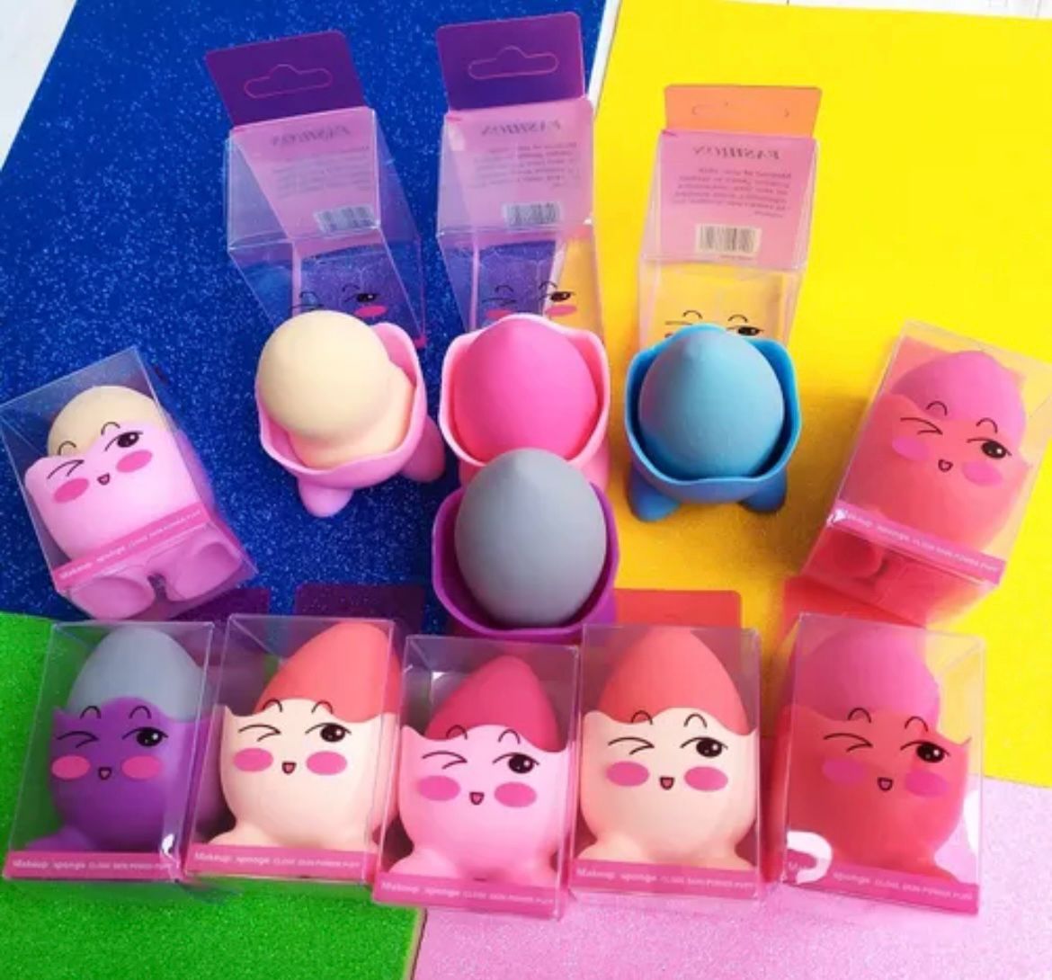 Soporte para Esponja de Maquillaje con Esponja en Forma de Gota aplicadores